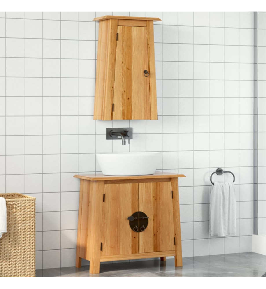 Ensemble de meubles de salle de bain 2 pcs bois de pin massif