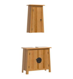 Ensemble de meubles de salle de bain 2 pcs bois de pin massif