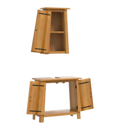 Ensemble de meubles de salle de bain 2 pcs bois de pin massif