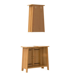 Ensemble de meubles de salle de bain 2 pcs bois de pin massif