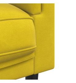 Ensemble de canapés 3 pcs avec coussins jaune velours