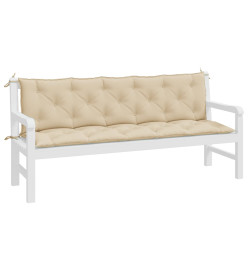 Coussins de banc de jardin 2 pcs beige 180x50x7 cm tissu Oxford