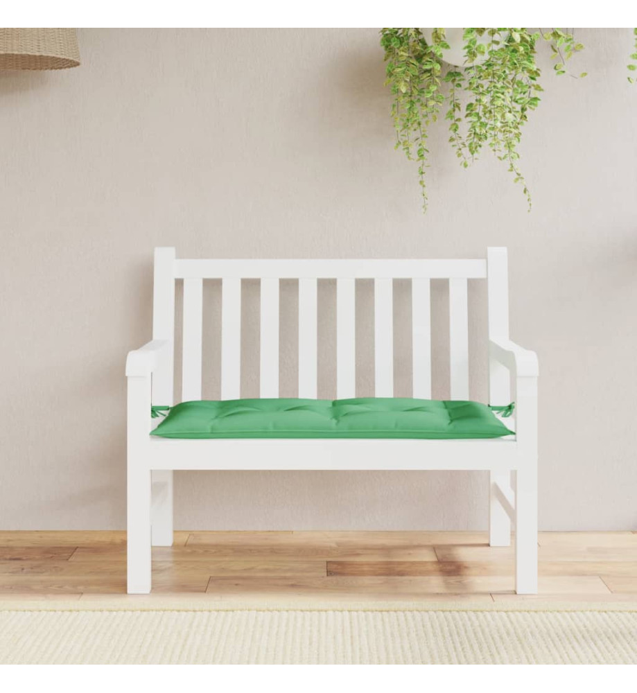 Coussin de banc de jardin vert 110x50x7 cm tissu oxford