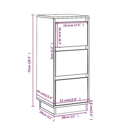 Buffets 2 pcs Marron miel 32x34x75 cm Bois massif de pin