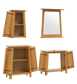 Ensemble de meubles de salle de bain 4 pcs bois de pin massif