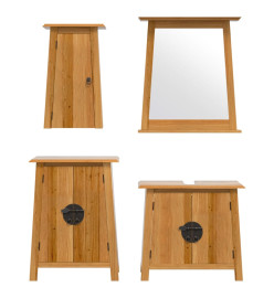 Ensemble de meubles de salle de bain 4 pcs bois de pin massif