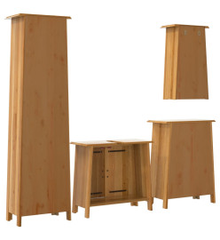 Ensemble de meubles de salle de bain 4 pcs bois de pin massif