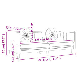 Ensemble de canapés 3 pcs avec coussins gris foncé velours