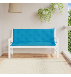 Coussins de banc de jardin 2 pcs bleu clair tissu Oxford