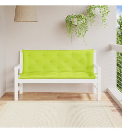 Coussins de banc de jardin 2 pcs vert vif tissu Oxford