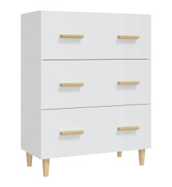 Buffet Blanc brillant 70x34x90 cm Bois d'ingénierie