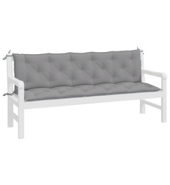 Coussins de banc de jardin 2 pcs gris 180x50x7 cm tissu Oxford