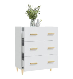 Buffet Blanc brillant 70x34x90 cm Bois d'ingénierie