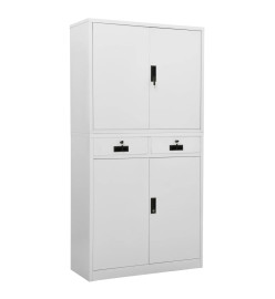 Armoire de bureau Gris clair 90x40x180 cm Acier