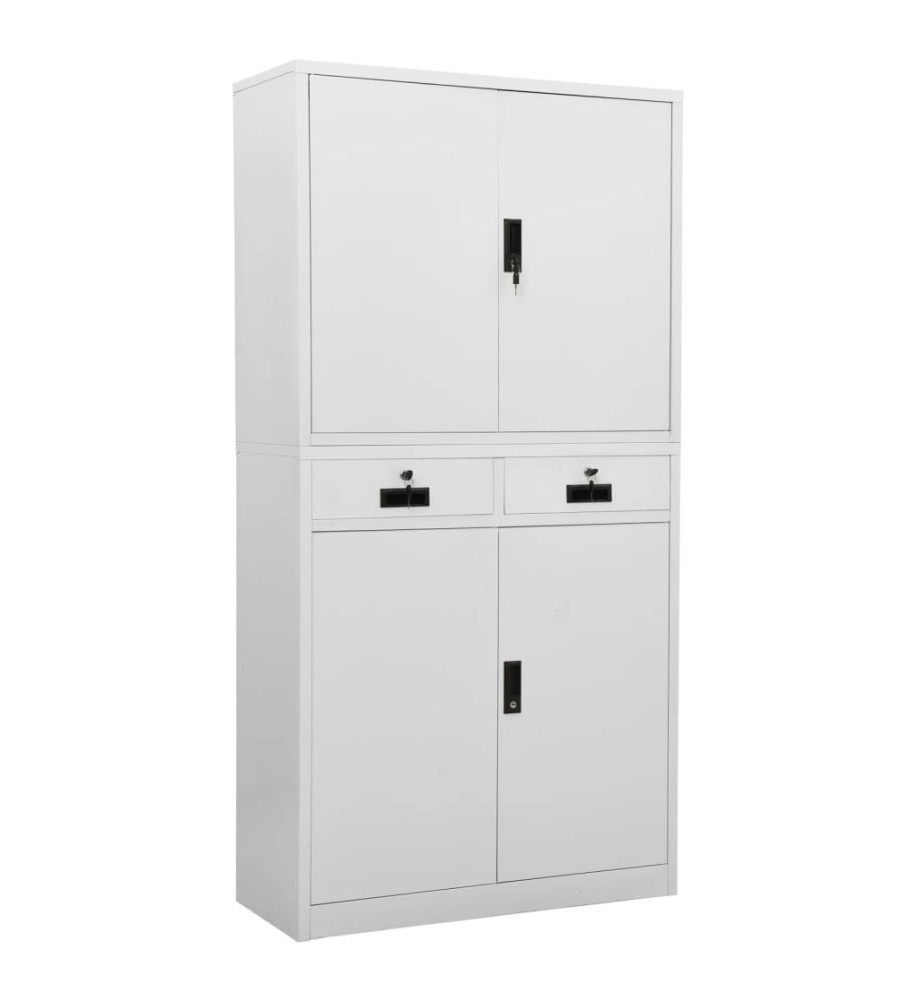 Armoire de bureau Gris clair 90x40x180 cm Acier