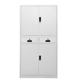 Armoire de bureau Gris clair 90x40x180 cm Acier