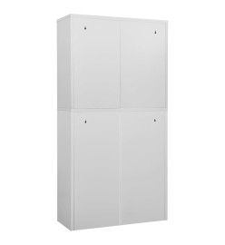 Armoire de bureau Gris clair 90x40x180 cm Acier