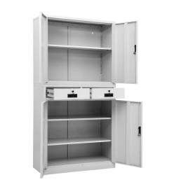 Armoire de bureau Gris clair 90x40x180 cm Acier