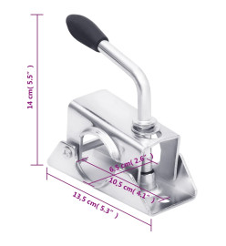 Roue jockey 60 mm avec 2 tubes de support et 3 pinces fendues