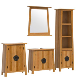 Ensemble de meubles de salle de bain 4 pcs bois de pin massif