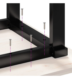 Pieds de table basse cadre en O 50x40x38 cm fonte