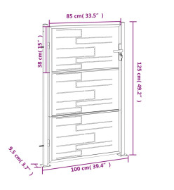 Portail de jardin 100x125 cm acier inoxydable