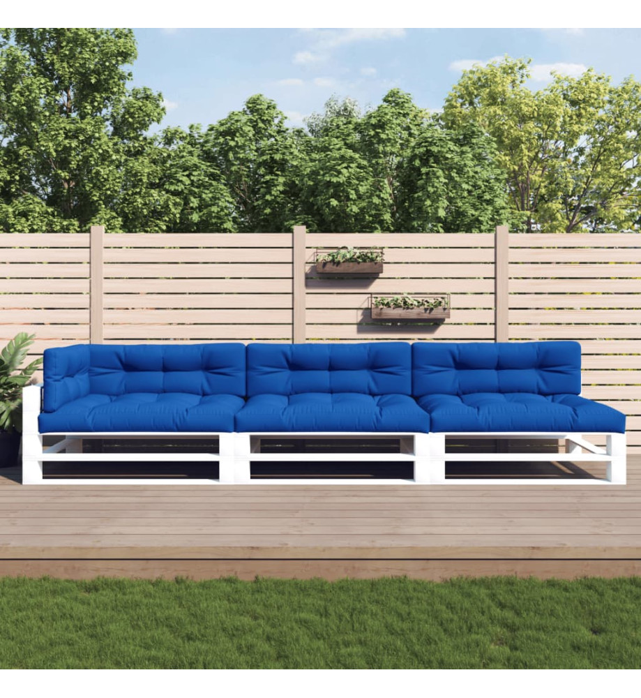 Coussins de palette 7 pcs bleu royal tissu Coussins de palette 7 pcs bleu royal tissu