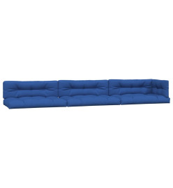 Coussins de palette 7 pcs bleu royal tissu