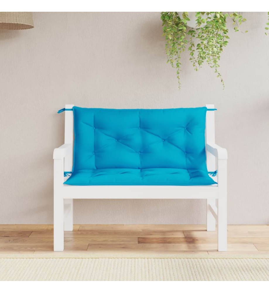 Coussins de banc de jardin 2 pcs bleu clair tissu Oxford Coussins de banc de jardin 2 pcs bleu clair tissu Oxford