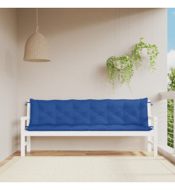 Coussins de banc de jardin 2 pcs bleu 200x50x7 cm tissu Oxford