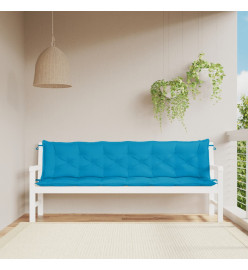 Coussins de banc de jardin 2 pcs bleu clair tissu Oxford