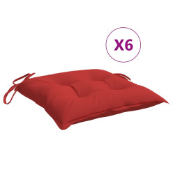 Coussins de palette lot de 6 rouge 50x50x7 cm tissu oxford