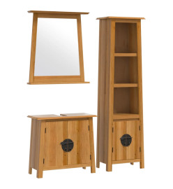 Ensemble de meubles de salle de bain 3 pcs bois de pin massif