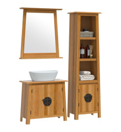 Ensemble de meubles de salle de bain 3 pcs bois de pin massif