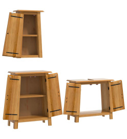 Ensemble de meubles de salle de bain 3 pcs bois de pin massif