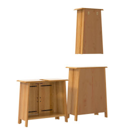 Ensemble de meubles de salle de bain 3 pcs bois de pin massif