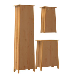 Ensemble de meubles de salle de bain 3 pcs bois de pin massif