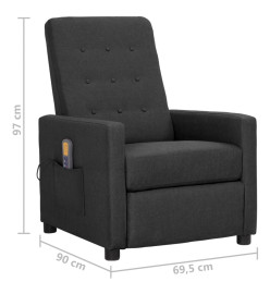 Fauteuil de massage Gris foncé Tissu