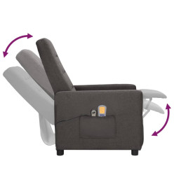 Fauteuil électrique de massage Gris foncé Tissu