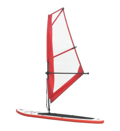 Ensemble de planche SUP gonflable avec voile Rouge et blanc