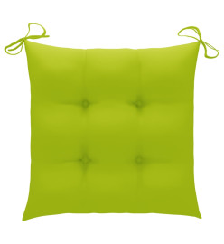 Chaises de jardin empilables avec coussins 4 pcs Teck solide