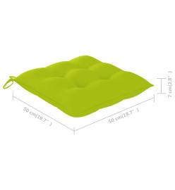 Chaises de jardin empilables avec coussins 4 pcs Teck solide
