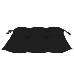 Chaises de jardin 2 pcs avec coussins noir Bois de teck massif