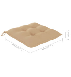 Chaises à dîner d'extérieur 8 pcs avec coussins Acacia massif