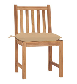 Chaises de jardin 8 pcs avec coussins Bois de teck massif