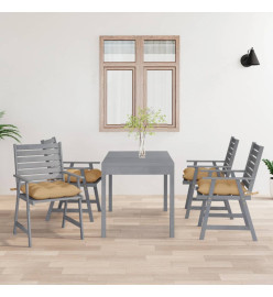Chaises à dîner d'extérieur avec coussins 4 pcs Acacia massif
