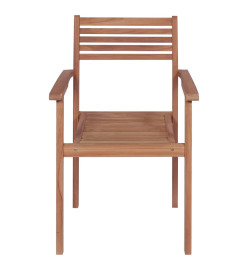 Chaises de jardin 4 pcs avec coussins beige Bois de teck solide
