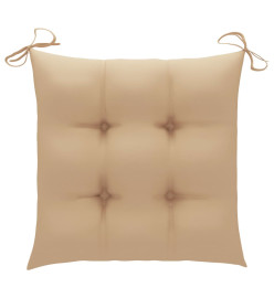Chaises à dîner d'extérieur 3 pcs avec coussins Acacia massif