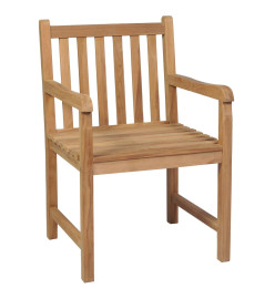 Chaises de jardin 4 pcs avec coussins beige Bois de teck solide