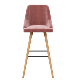 Tabourets de bar lot de 2 rose velours